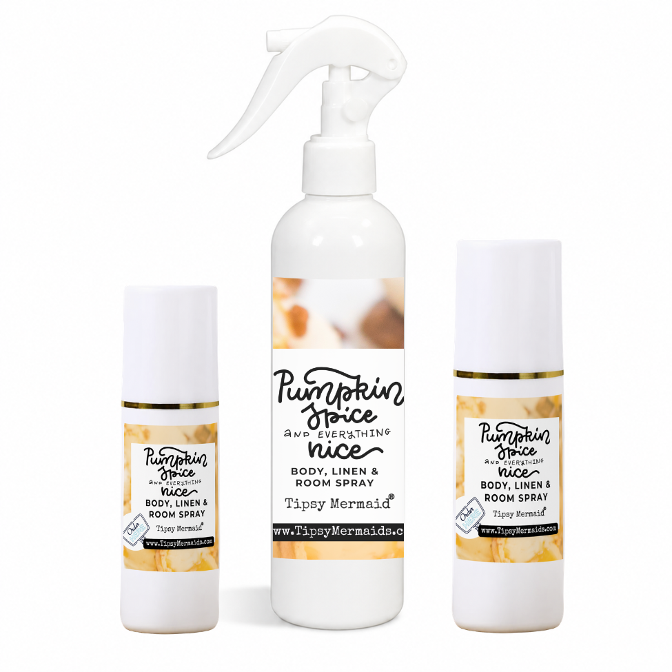 #1 Pumpkin Spice Body, Linen &amp; Room Spray | Refillable 8 oz Spray Bottle | Tipsy Mermaid®