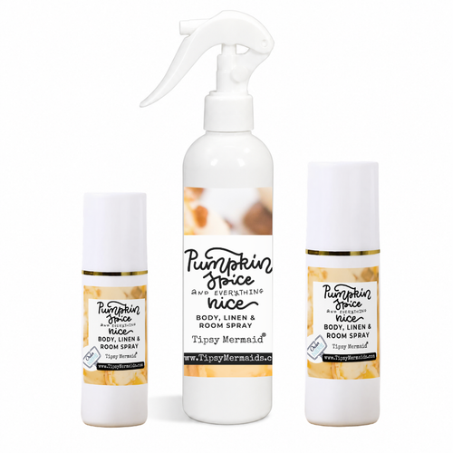#1 Pumpkin Spice Body, Linen &amp; Room Spray | Refillable 8 oz Spray Bottle | Tipsy Mermaid®