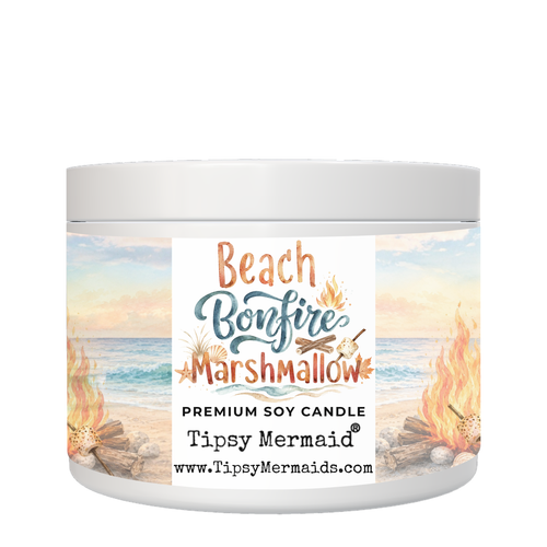 Beach Bonfire Marshmallow Premium Soy Candle and Wax Melts by Tipsy Mermaid®