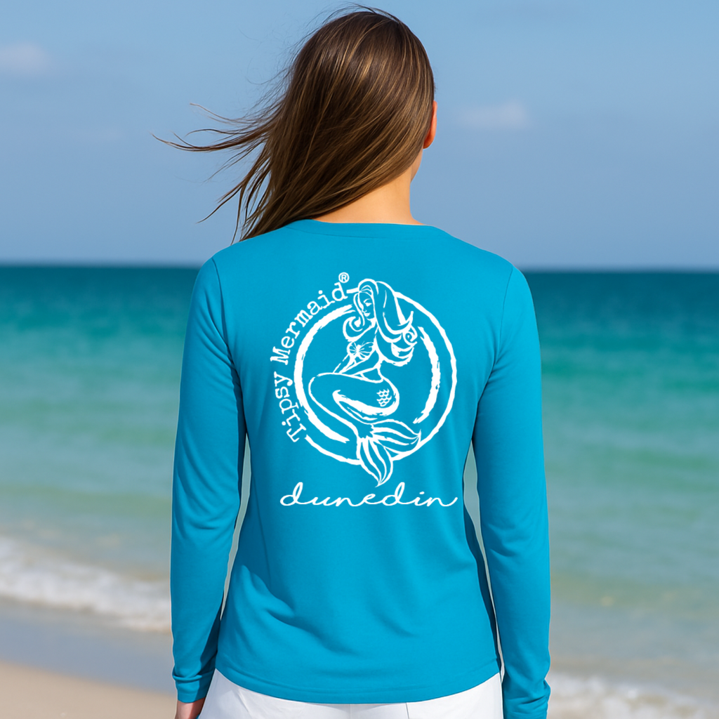 Tipsy Mermaid® Dunedin Turquoise Sunshirt for Women – UPF 44+