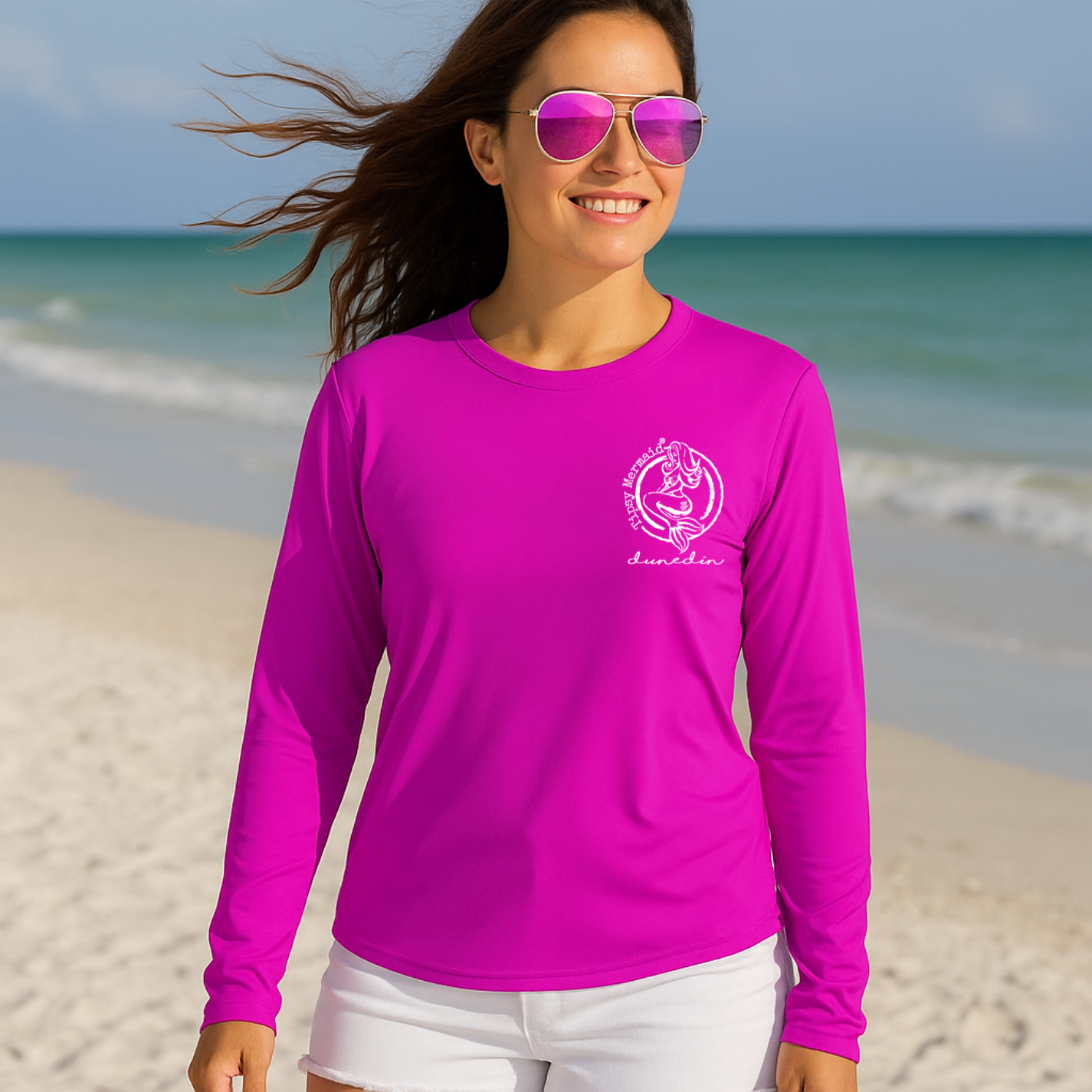 Tipsy Mermaid® Dunedin Sun Shirt Fucshia