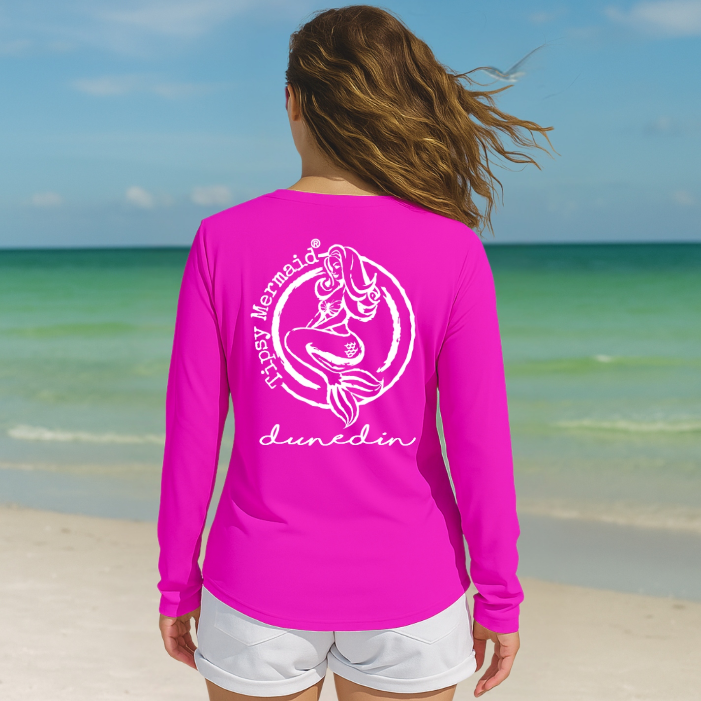 Tipsy Mermaid® Dunedin Sun Shirt Fucshia