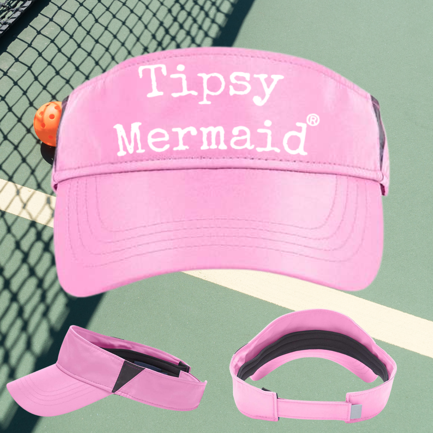 Tipsy Mermaid® Pickleball & Golf Visor (Pink, Purple or Blue)