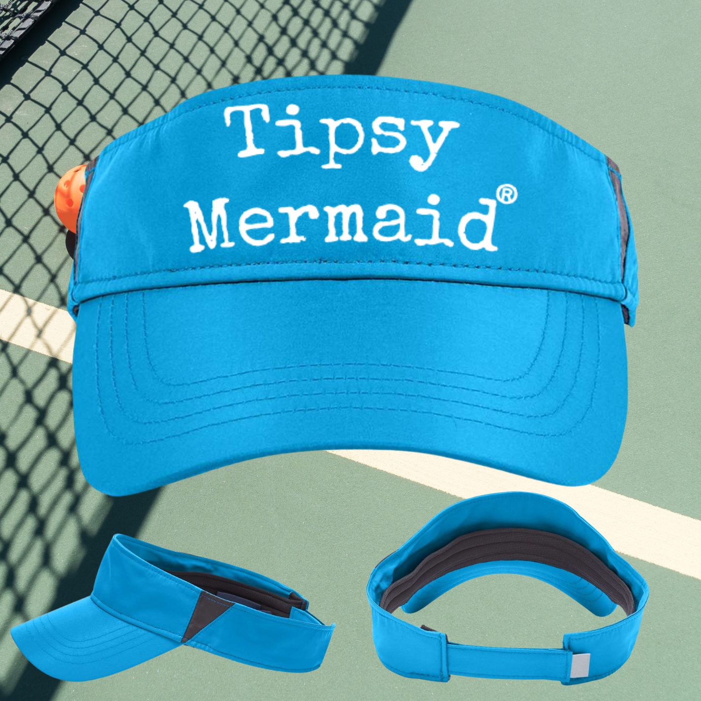 Tipsy Mermaid® Pickleball & Golf Visor (Pink, Purple or Blue)