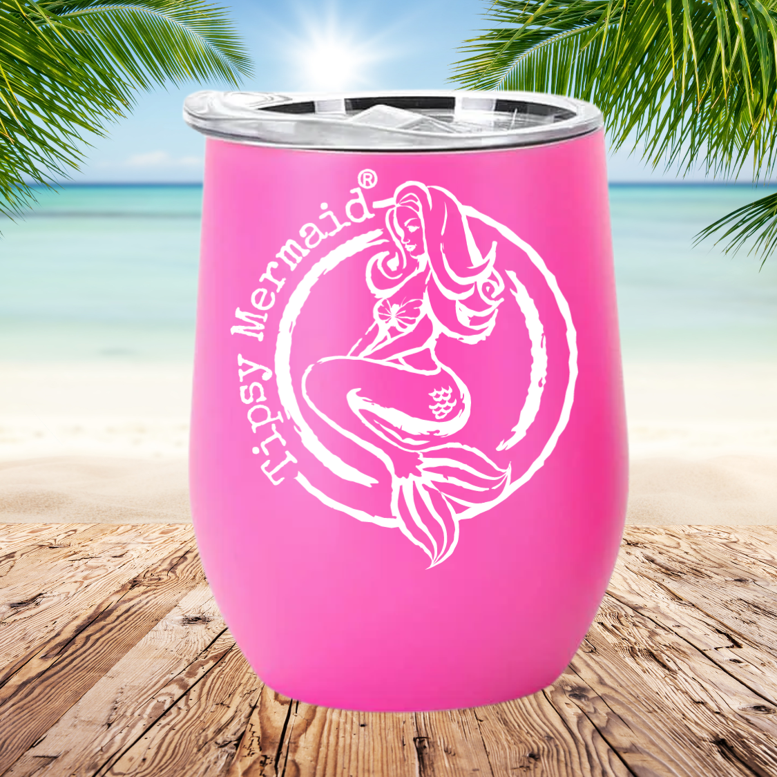 Tipsy Mermaid® Pink Wine Tumbler – Sip, Chill, Repeat