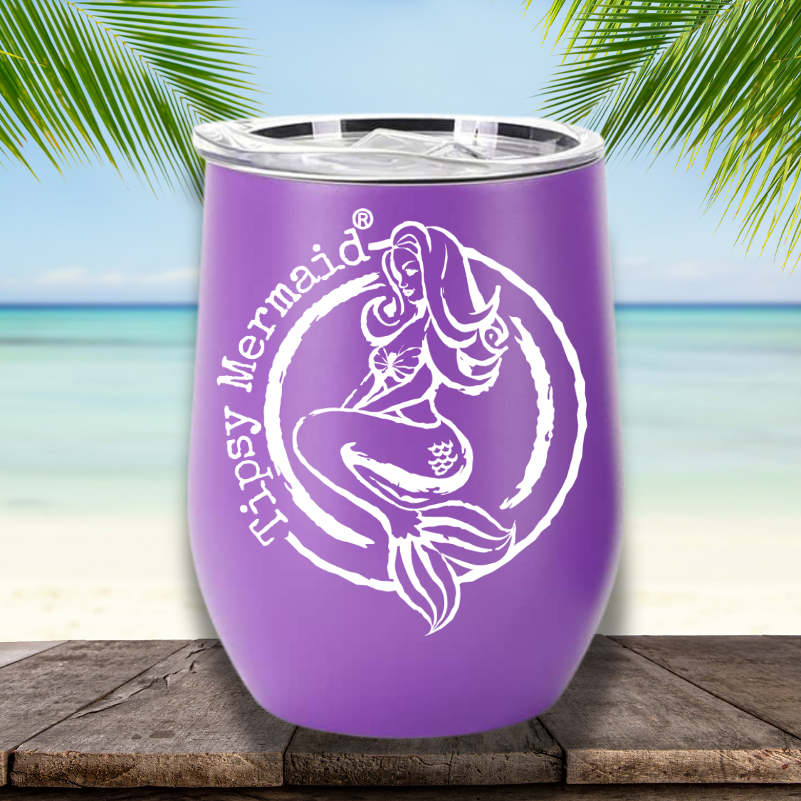 Tipsy Mermaid® Purple Wine Tumbler – Sip, Chill, Repeat