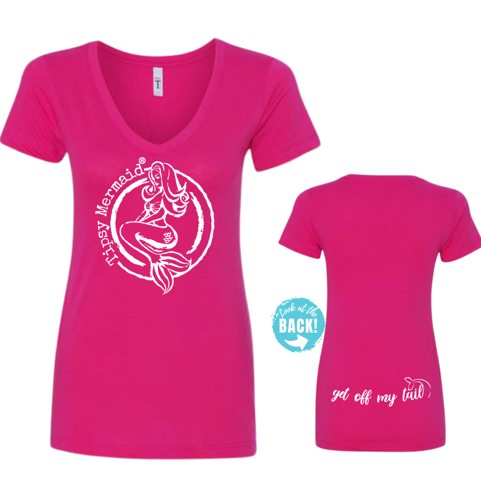 Tipsy Mermaid® V Neck Raspberry Pink