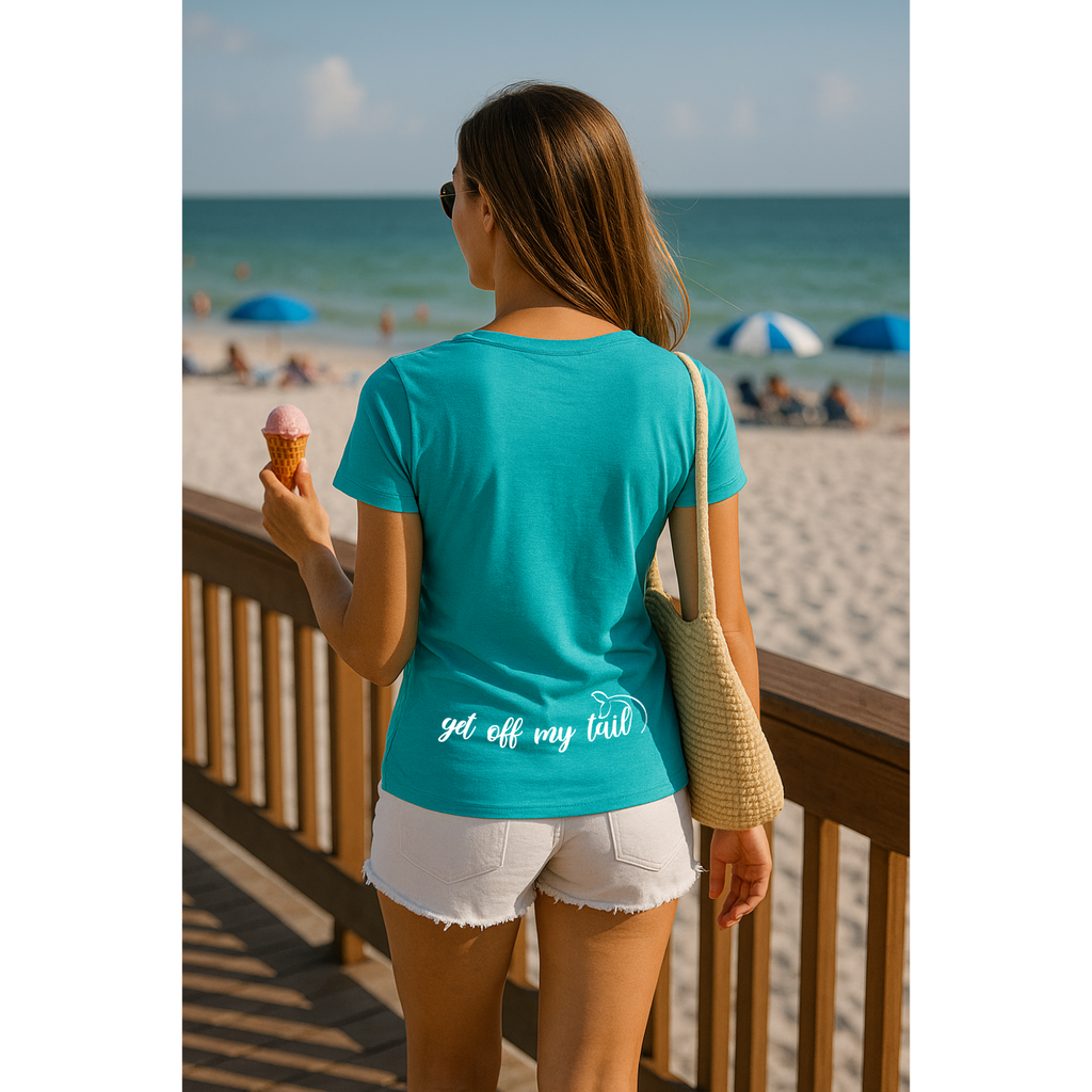 Tipsy Mermaid® Aqua V-Neck V Neck for Women – Get Off My Tail