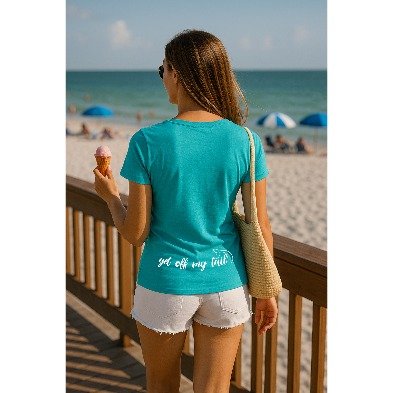 Tipsy Mermaid® Aqua V-Neck V Neck for Women – Get Off My Tail