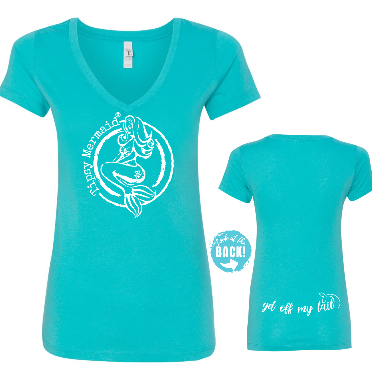 Tipsy Mermaid® Aqua V-Neck V Neck for Women – Get Off My Tail