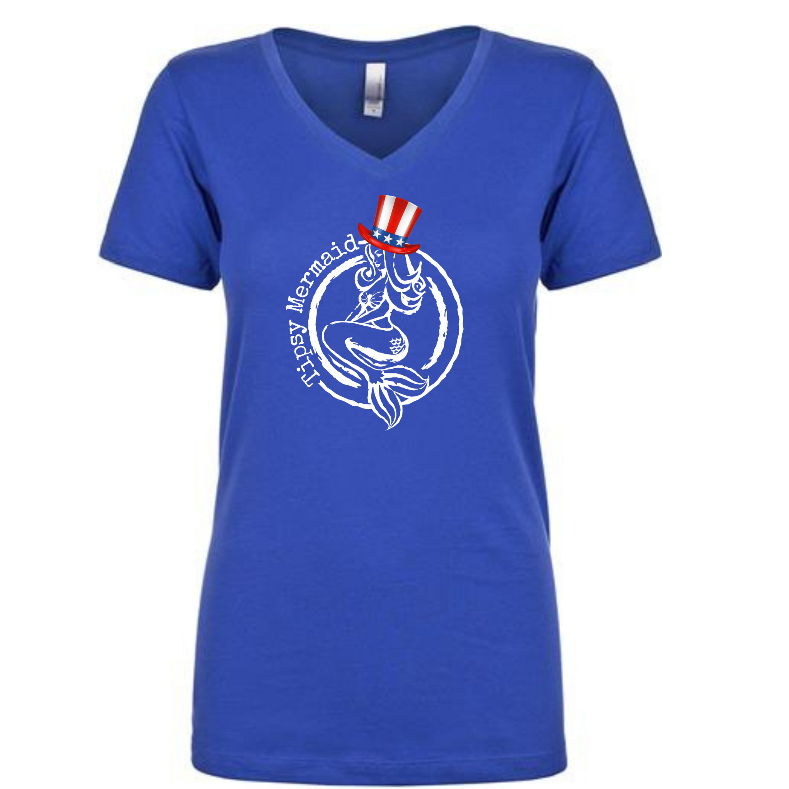 Patriotic Mermaid In The USA V Neck