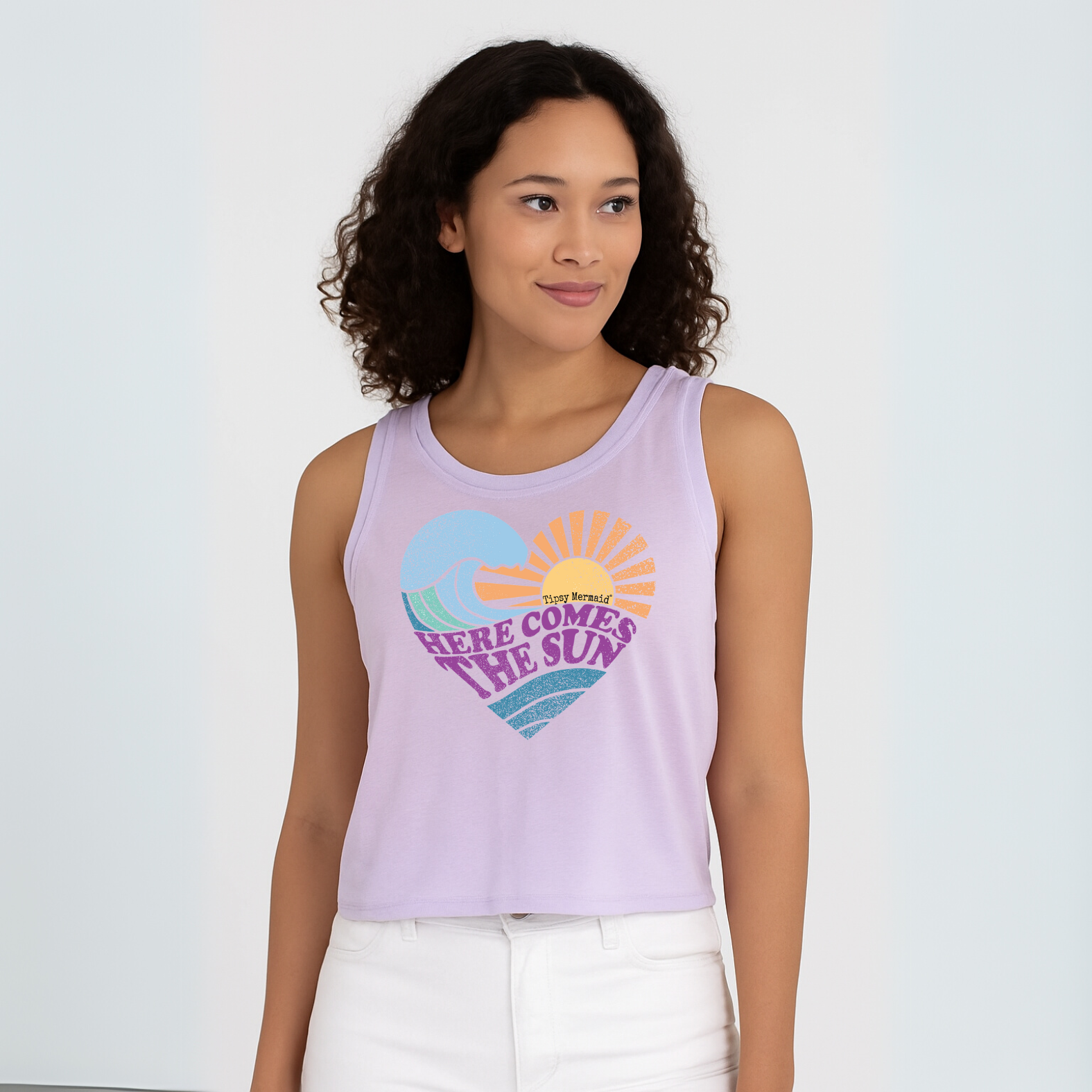 Tipsy Mermaid® Here Comes The Sun Crop Tank