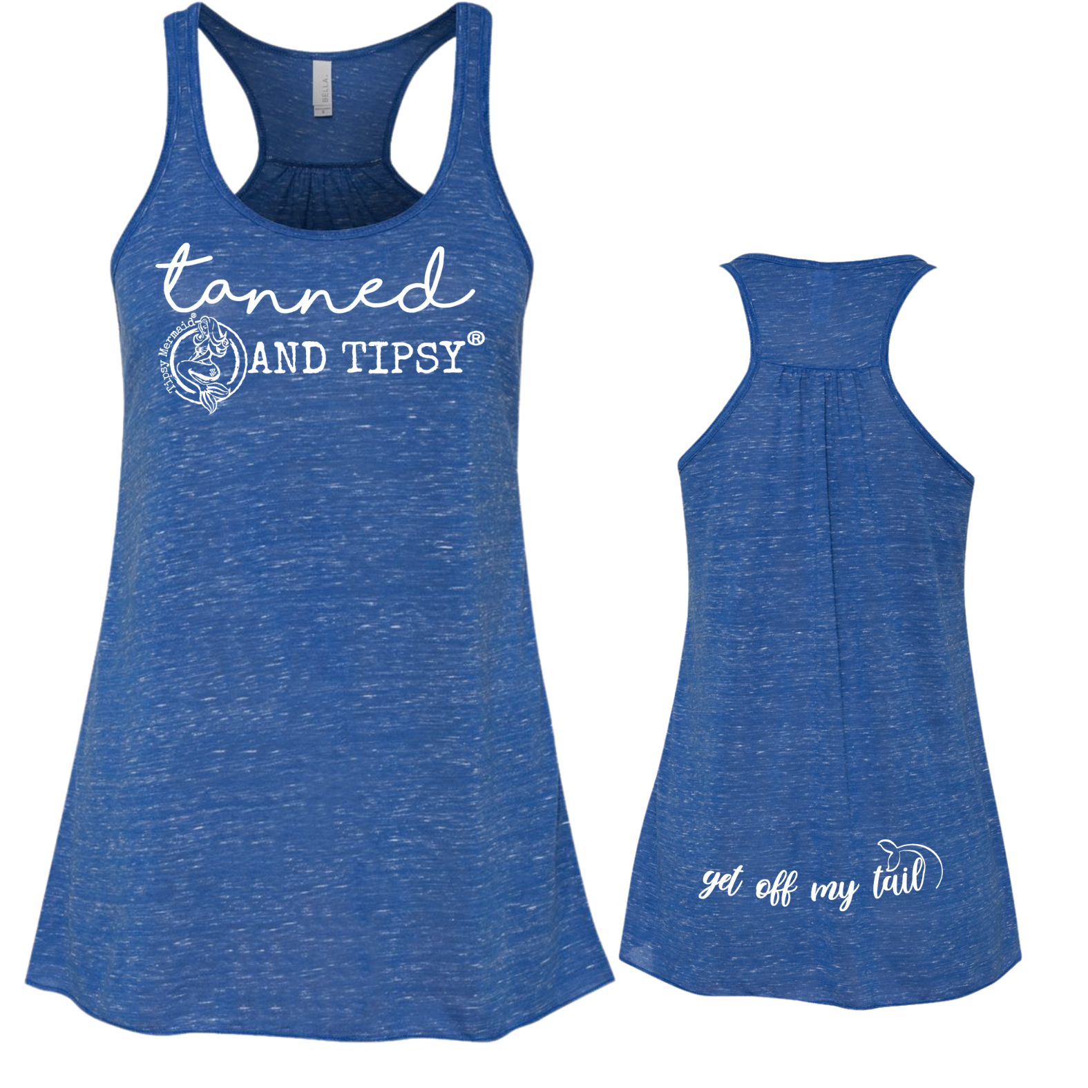 Tanned and Tipsy Flowy Tank Blue Marble