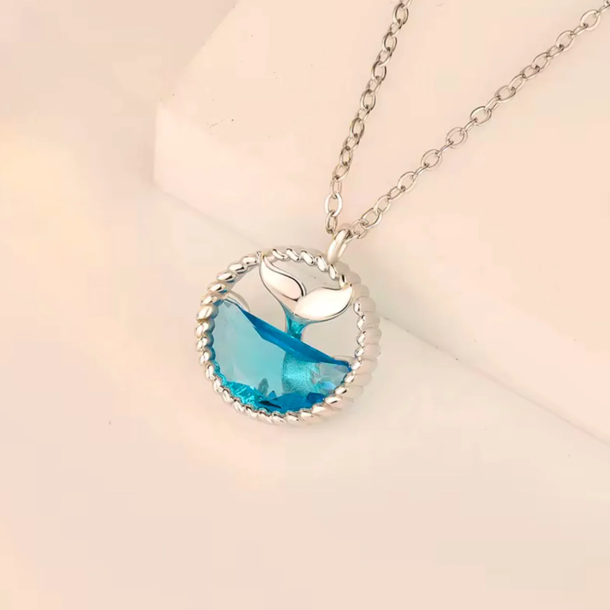 Tipsy Mermaid® Dainty Make Waves Mermaid Tail Necklace