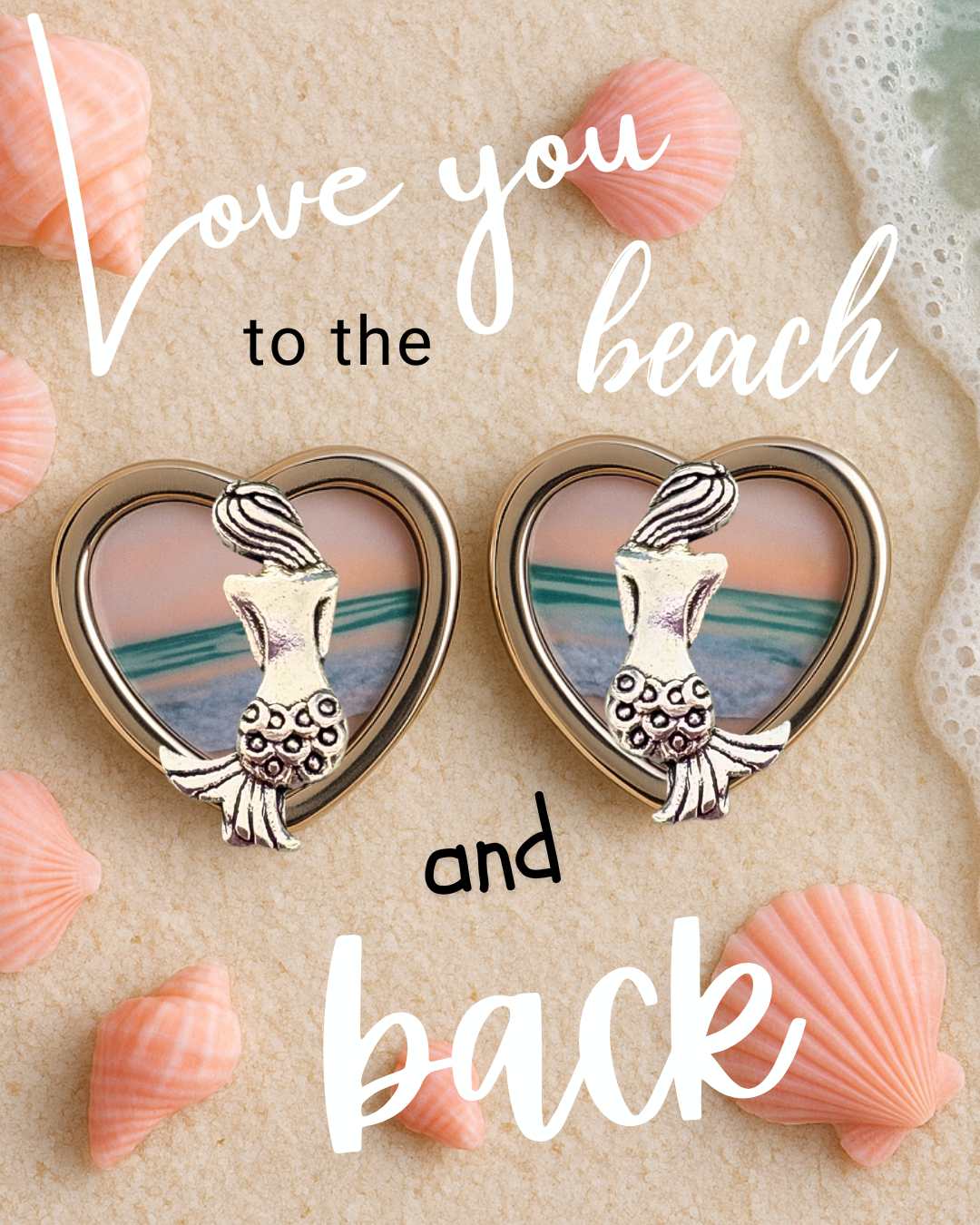 Dainty Mermaid Heart Earrings