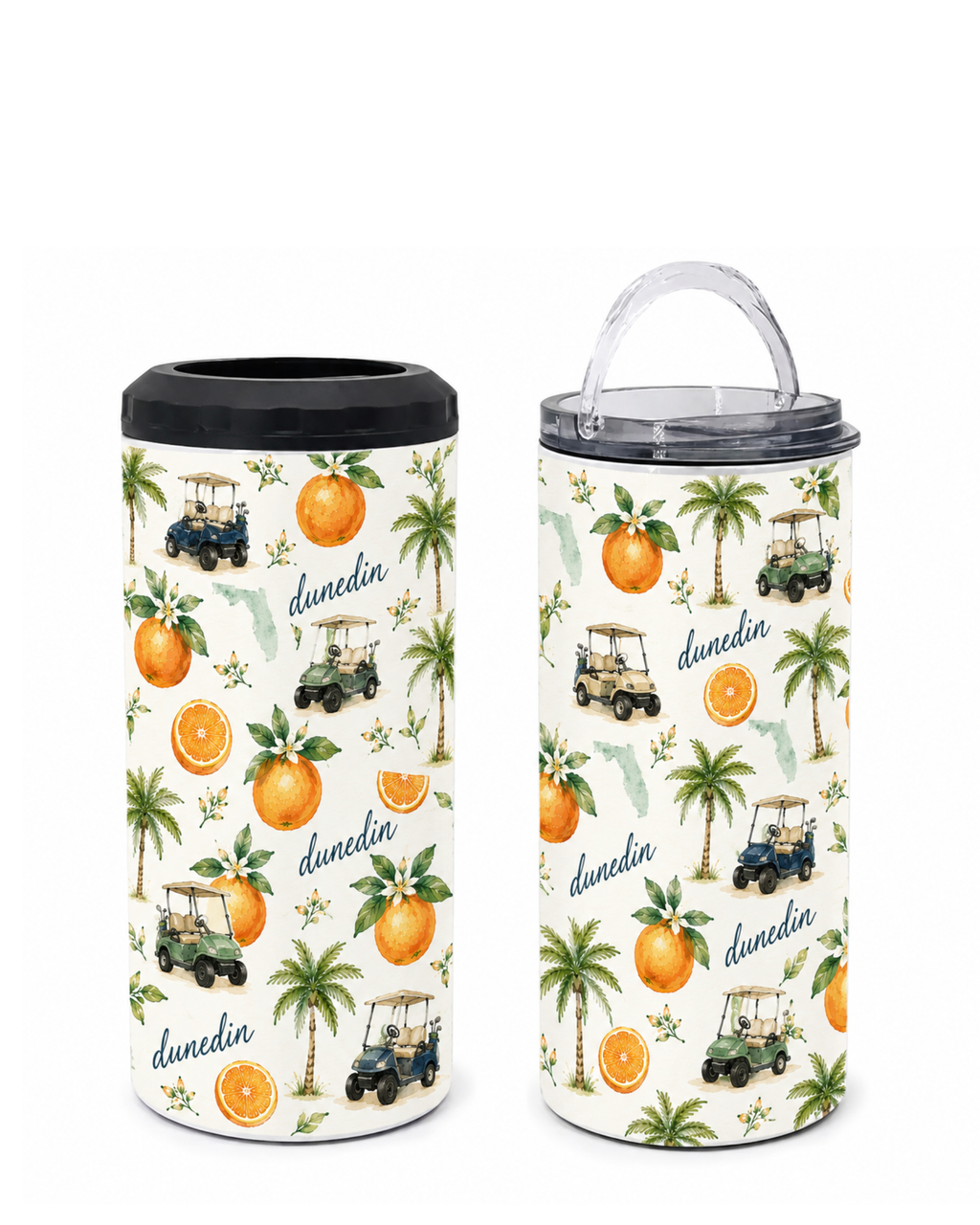 Dunedin Golf Cart Tumbler with Handle &amp; Straw | Can Cooler + Travel Tumbler