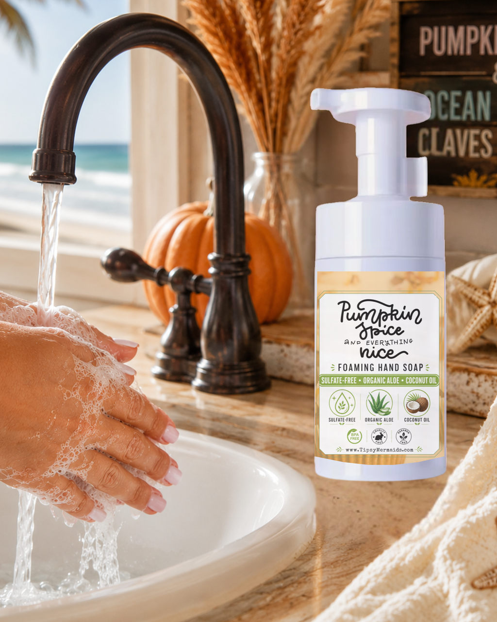 Pumpkin Spice & Everything Nice™ Clean Foaming Hand Soap by Tipsy Mermaid®