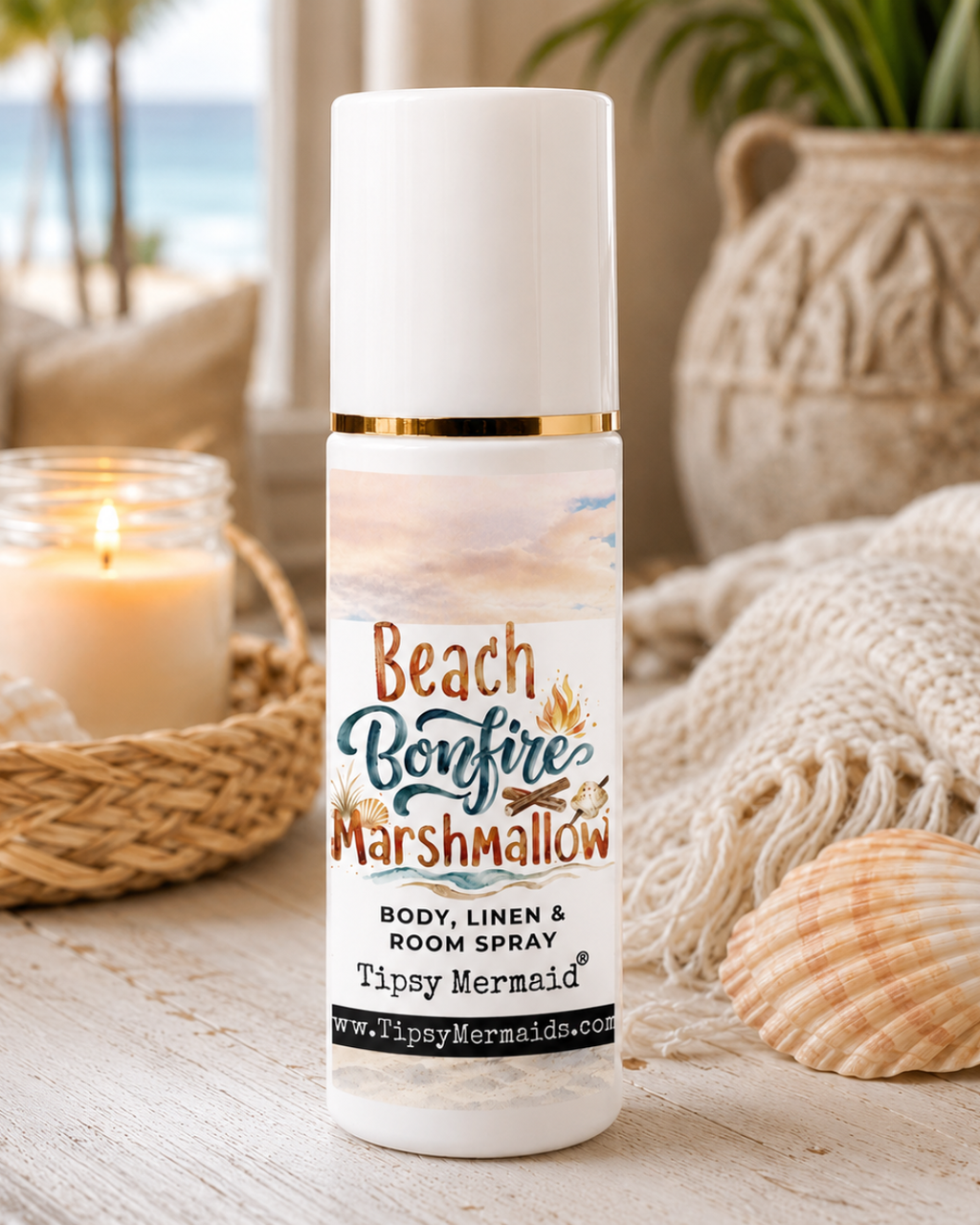 Beach Bonfire Marshmallow Body, Linen and Room Spray by Tipsy Mermaid®