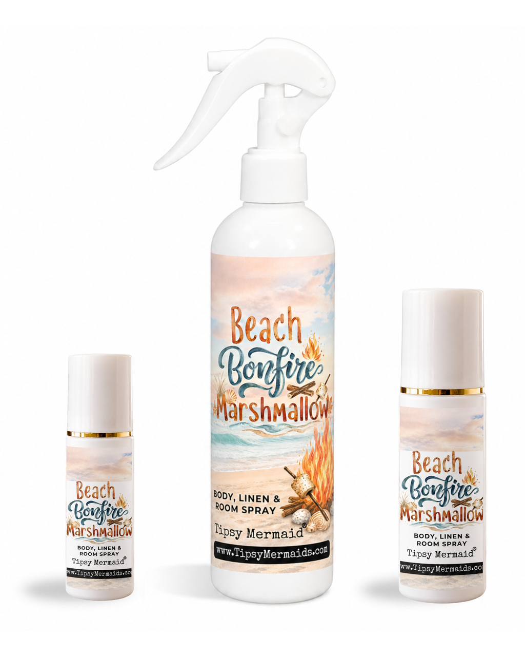 Beach Bonfire Marshmallow Body, Linen and Room Spray by Tipsy Mermaid®