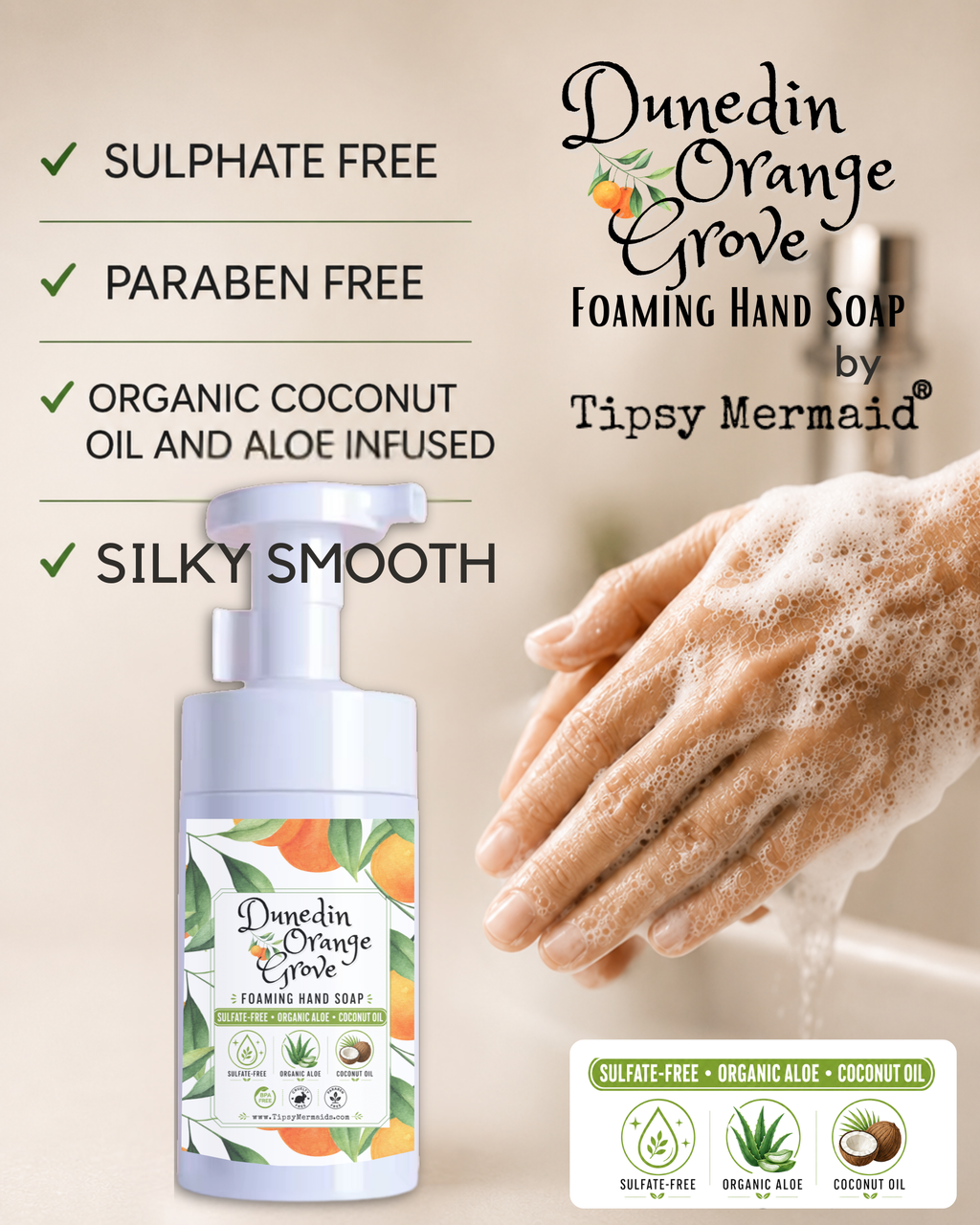 Tipsy Mermaid® Dunedin Orange Grove Foaming Hand Soap Refill