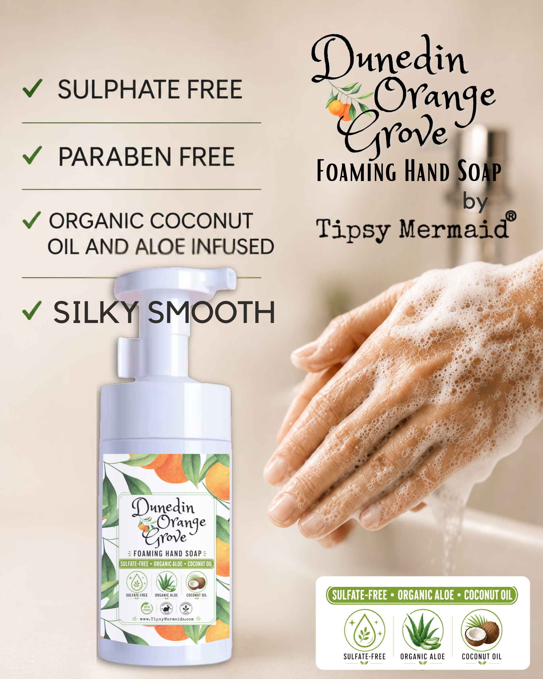 Tipsy Mermaid® Dunedin Orange Grove Foaming Hand Soap Refill