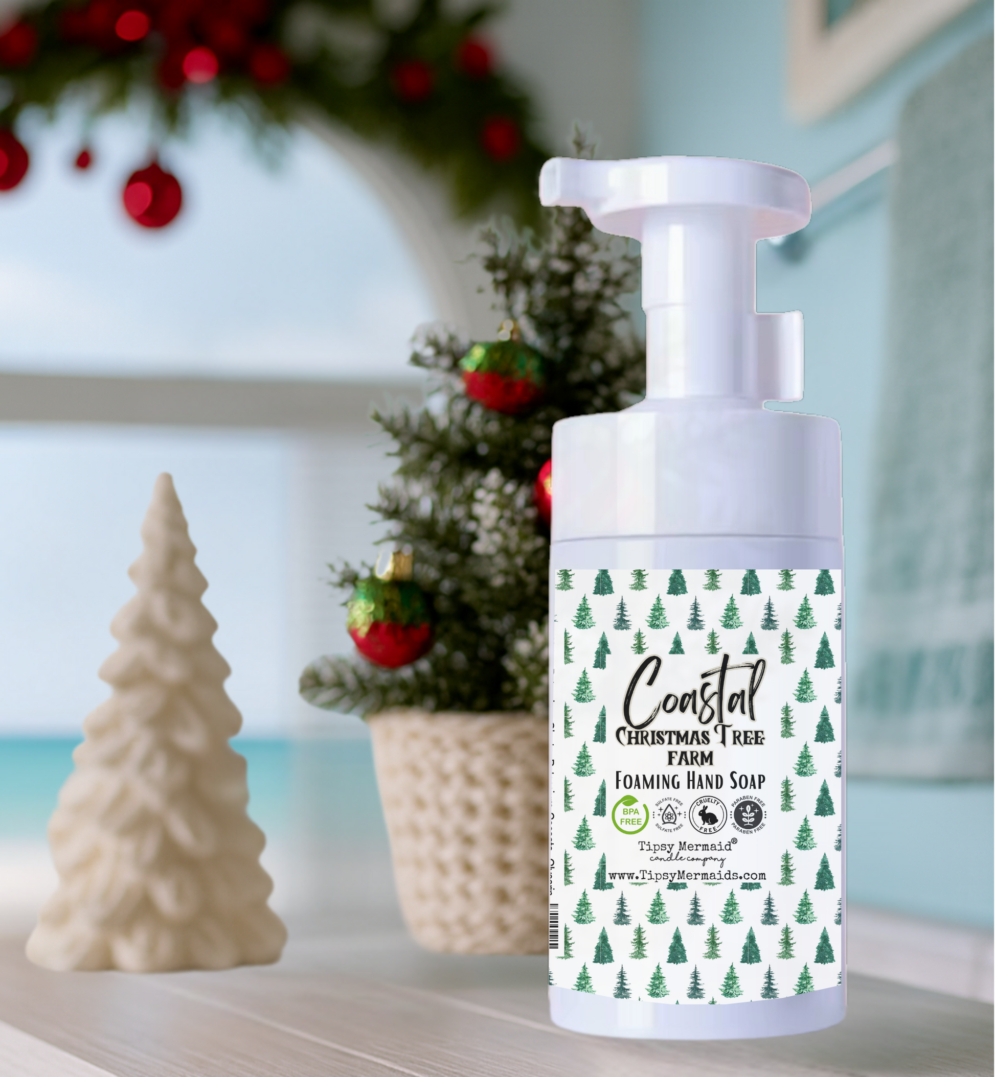 Tipsy Mermaid® Coastal Christmas Tree Farm Foaming Hand Soap