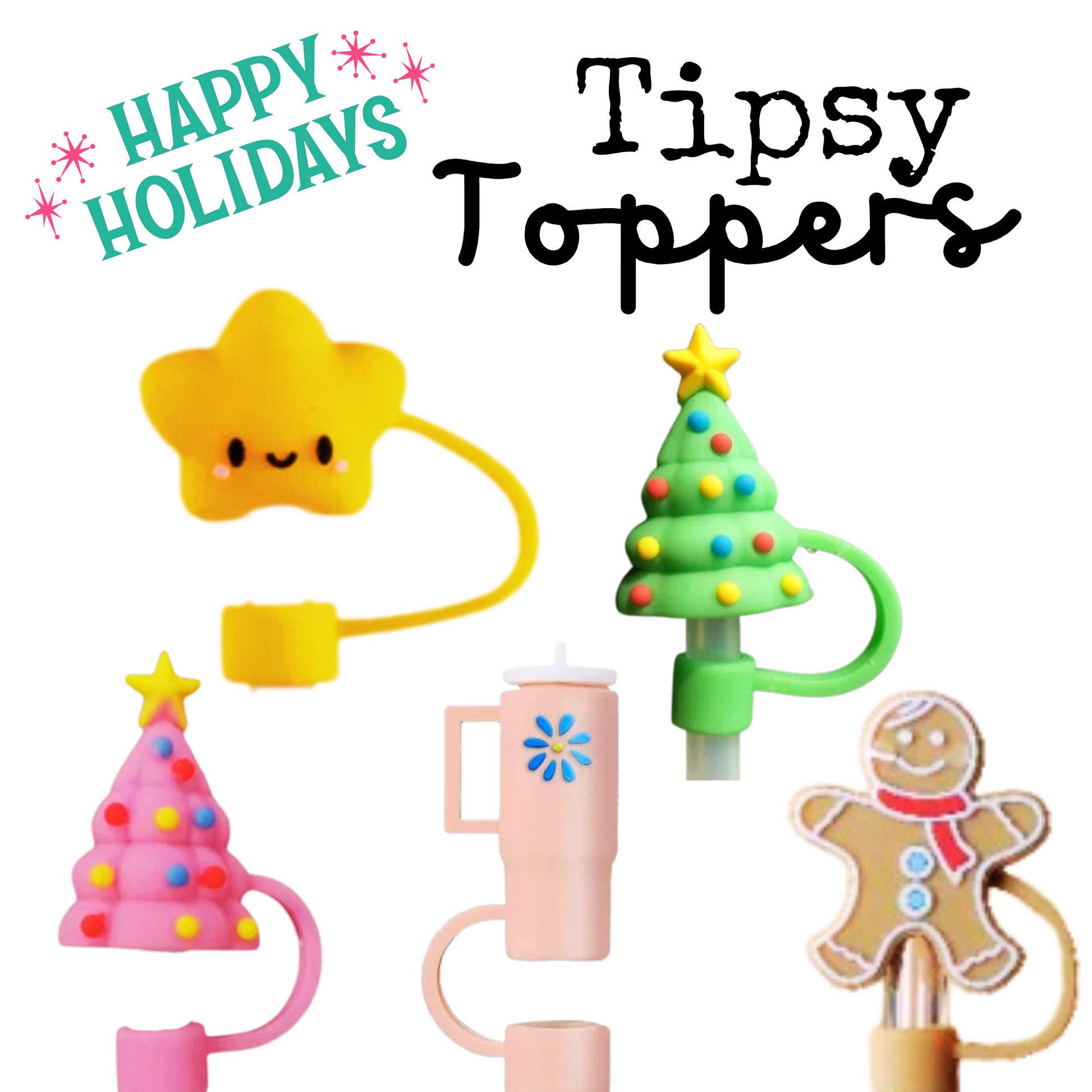 Holiday Tipsy Toppers™ – 5 Pack ($12.99)
