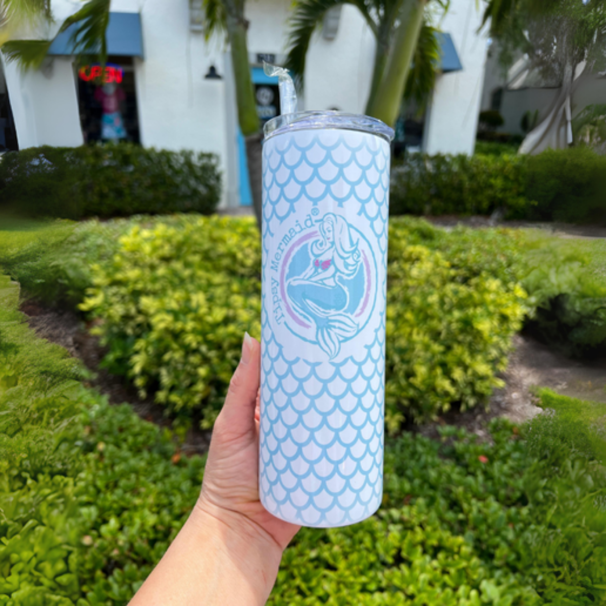 Tipsy Mermaid® Skinny 20oz Mermaid Scales Stainless Steel Tumbler