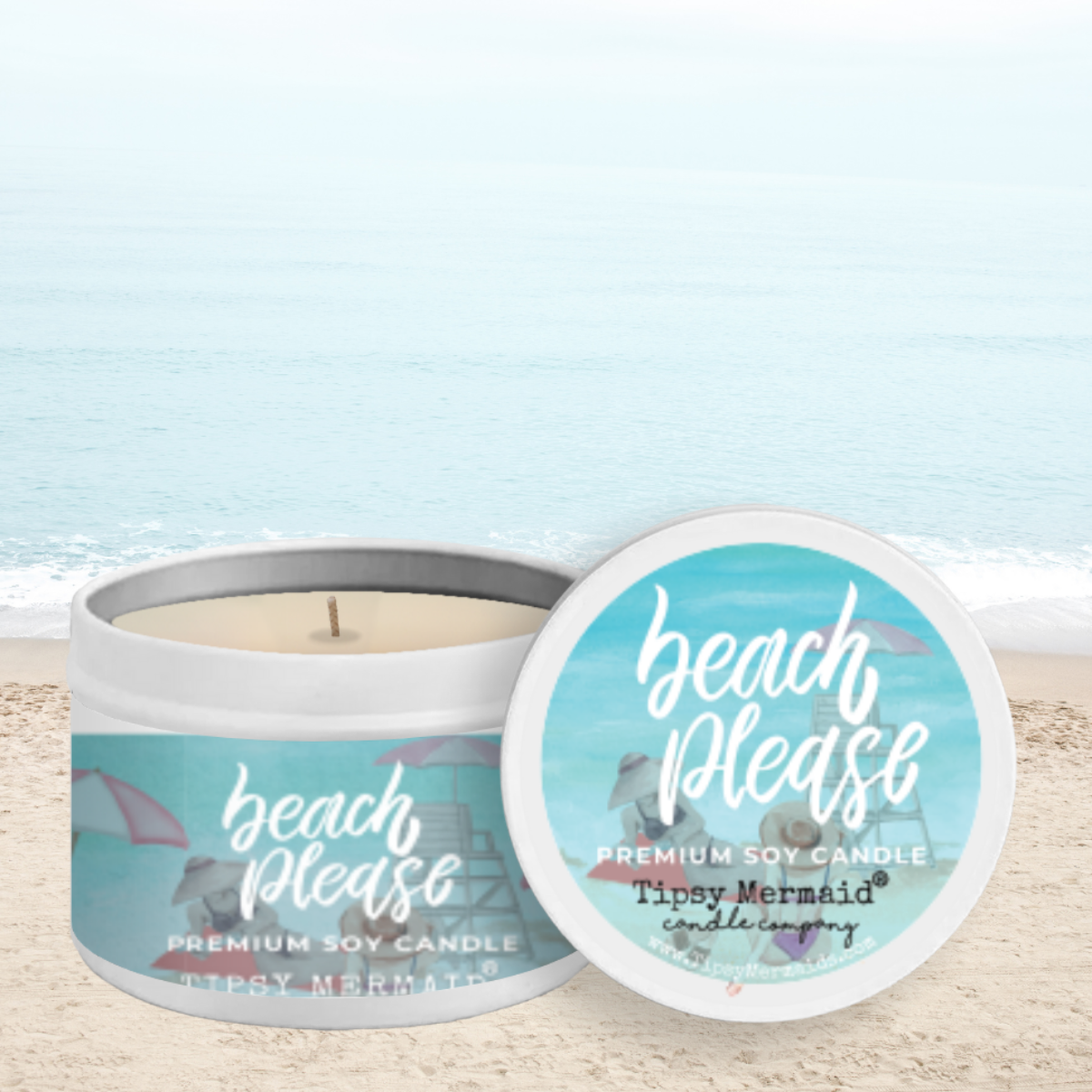 Tipsy Mermaid® Beach Please Premium Soy Candle