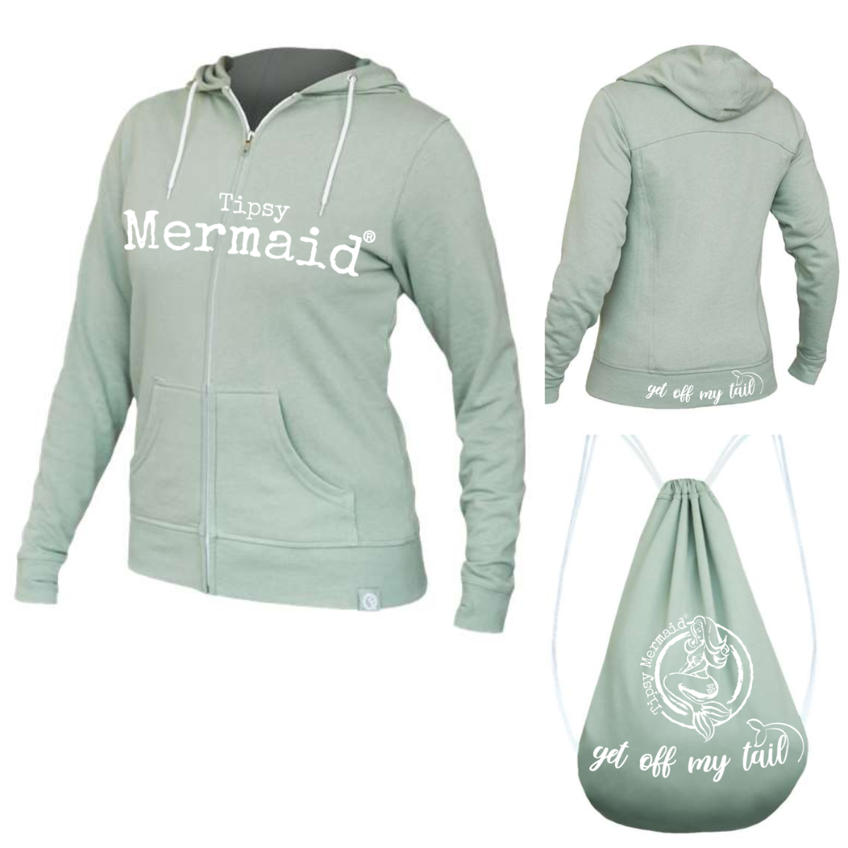 Tipsy Mermaid® QuickFlip Zip Up Hoodie - Sage