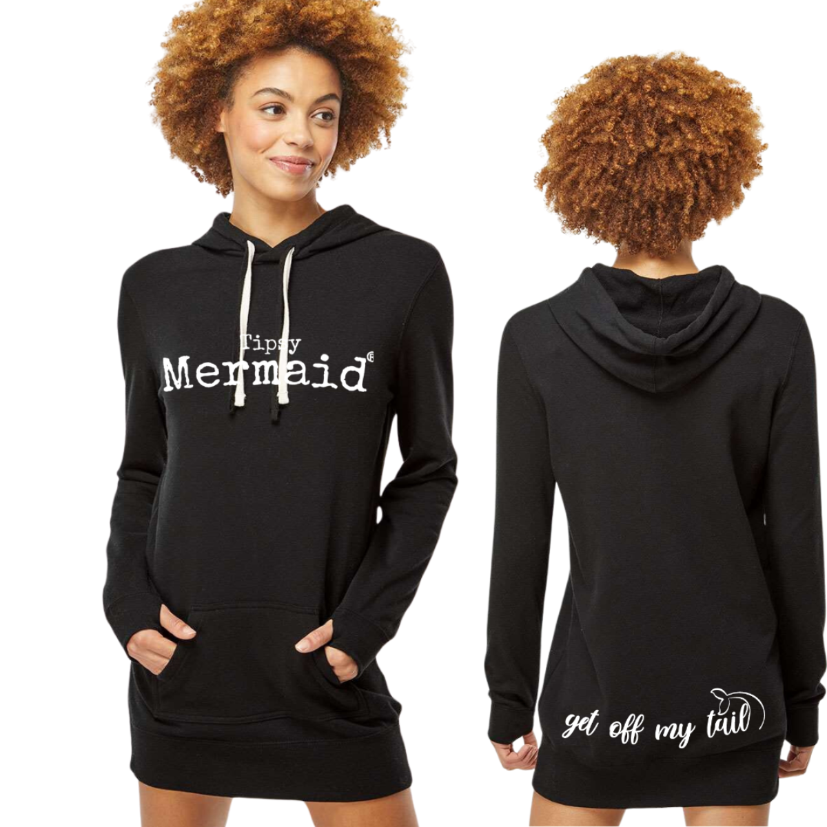 Tipsy Mermaid® Hoodie Dress- Black